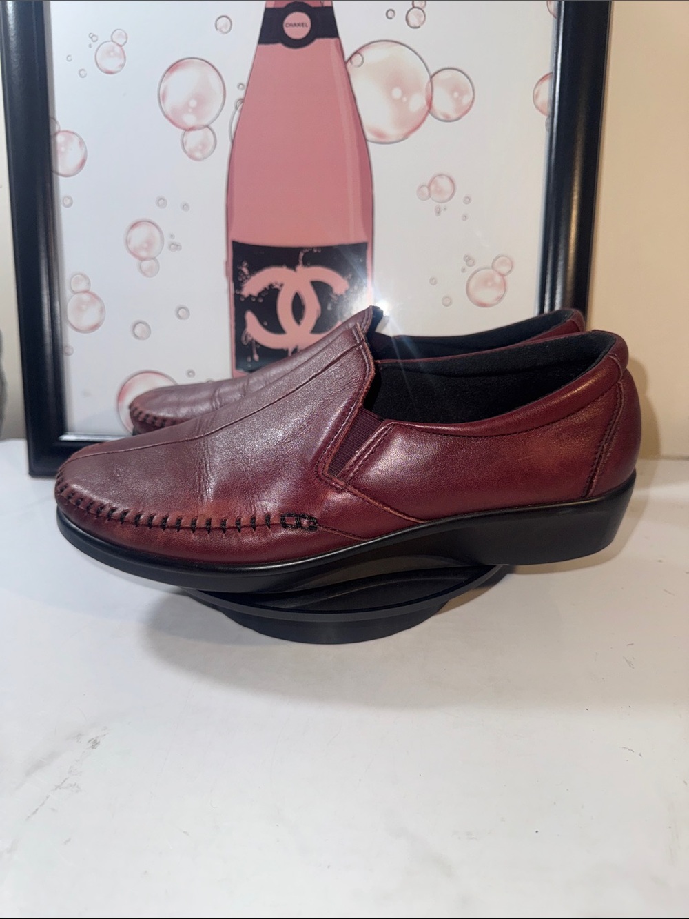 SAS Women's Dream Comfort Slip-On Loafers in Burgundy - Size 8.5M